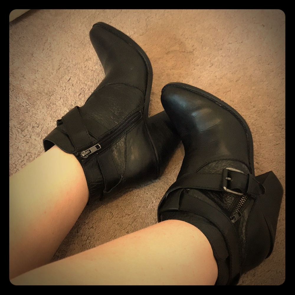Leather High Heel Booties